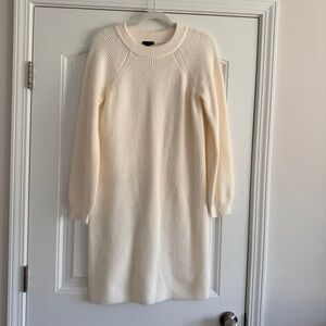 Ann Taylor Cream Long Sleeve Dress